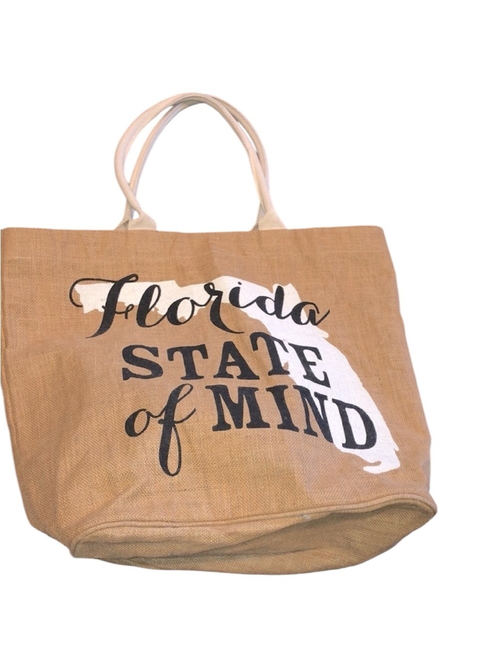 Mudpie burlap Florida tote bag
